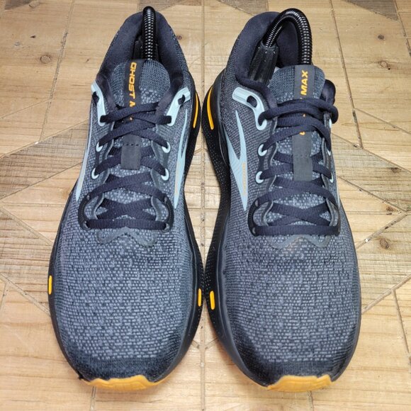 Brooks Ghost Max Shoes Mens 7.5 Black Orange Cloud Blue Daily Road Race Running - Picture 3 of 11